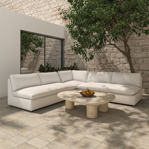 Moe's Miles Outdoor Corner Sofa in White
