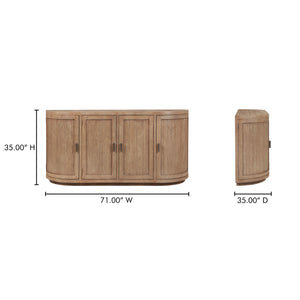 Nicola Sideboard in Reclaimed Pine with Curved Doors