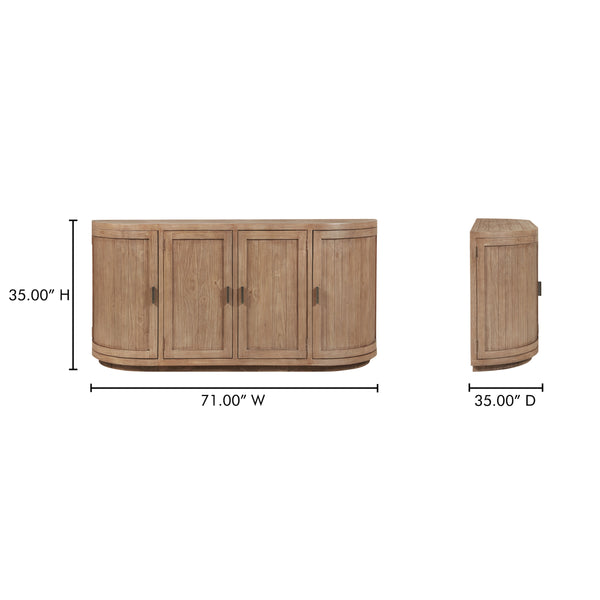 Nicola Sideboard in Reclaimed Pine with Curved Doors