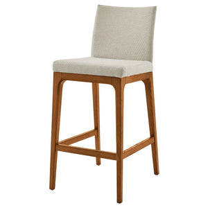 Devon Fabric Counter Stool Walnut Legs In Cardiff Cream 