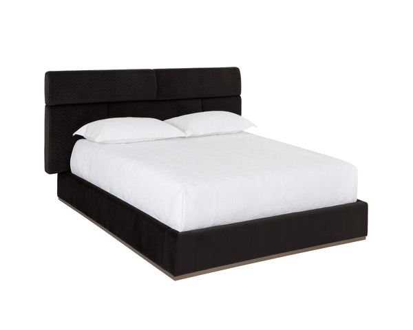BECKHAM BED - QUEEN - QUILTED ABBINGTON CHARRED BROWN