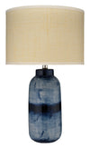 Batik Ceramic Table Lamp with Raffia Shade