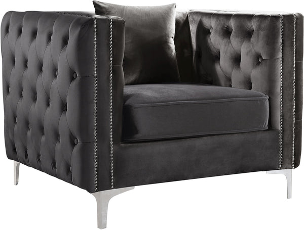 Stuart Chair In Grey Velvet
