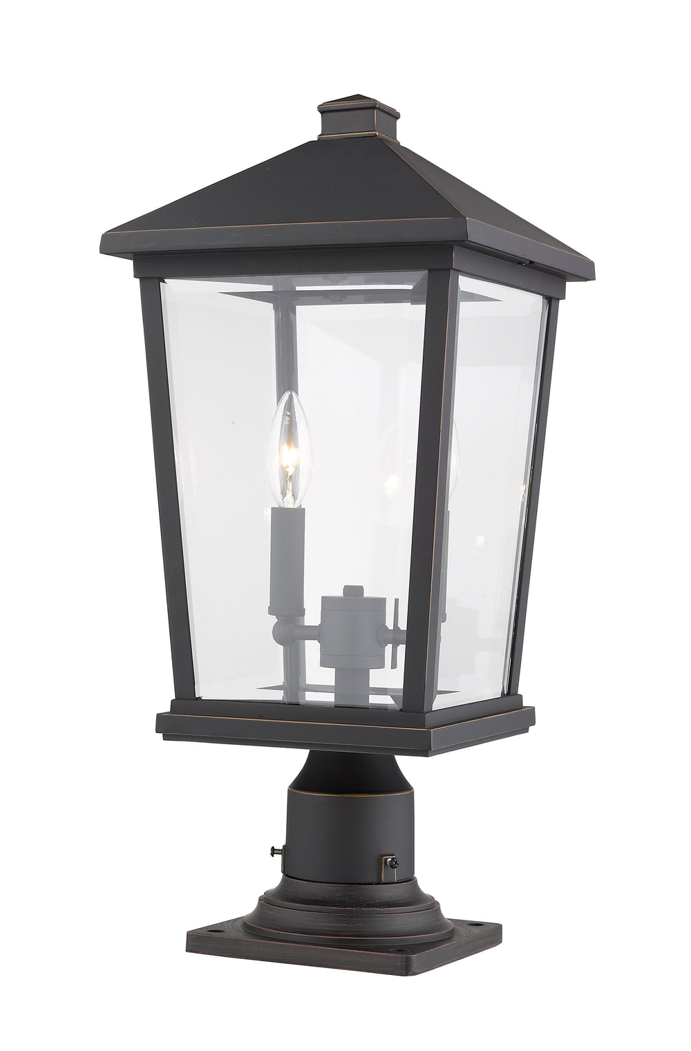Beacon 2 Light Outdoor Pier Mounted Fixture in Oil Rubbed Bronze Finish