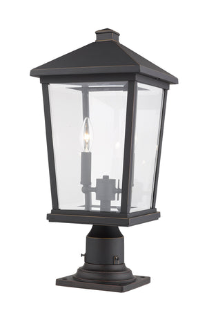 Beacon 2 Light Outdoor Pier Mounted Fixture in Oil Rubbed Bronze Finish