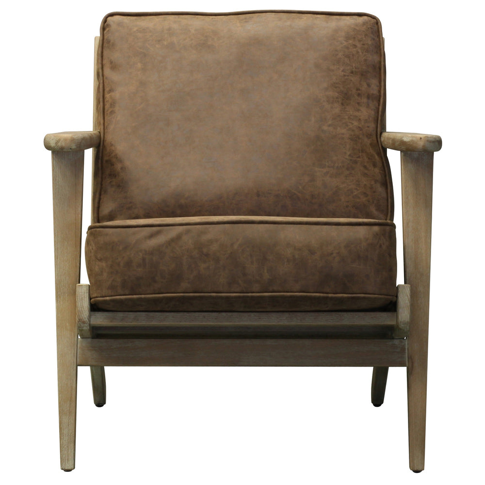 Albert Accent Arm Chair Brushed Smoke Frame In Nubuck Chocolate