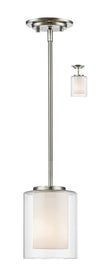 Willow 1 Light Mini Pendant in Brushed Nickel Finish