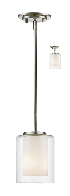 Willow 1 Light Mini Pendant in Brushed Nickel Finish