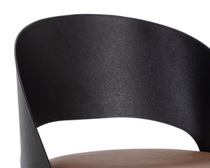 DEZIRAE BARSTOOL - BLACK - COGNAC LEATHER