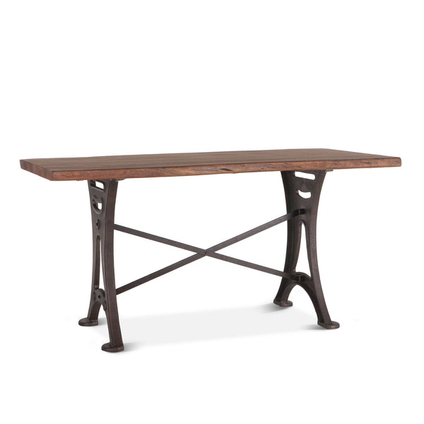Organic Forge 72-Inch Live Edge Gathering Table with Antique Zinc Base