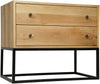 Downtown Side Table, Elm and Black Steel