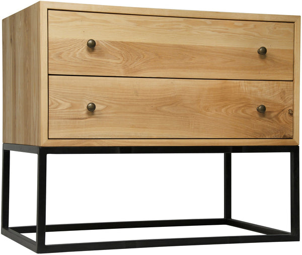 Downtown Side Table, Elm and Black Steel