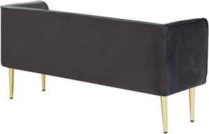 Tim Bench In Grey Velvet
