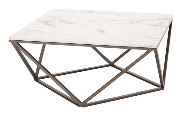 Tintern Coffee Table White & Antique Brass