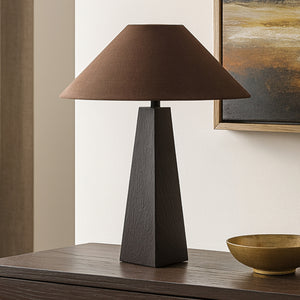 Moe's Dorsey Table Lamp in Black with Brown Shade