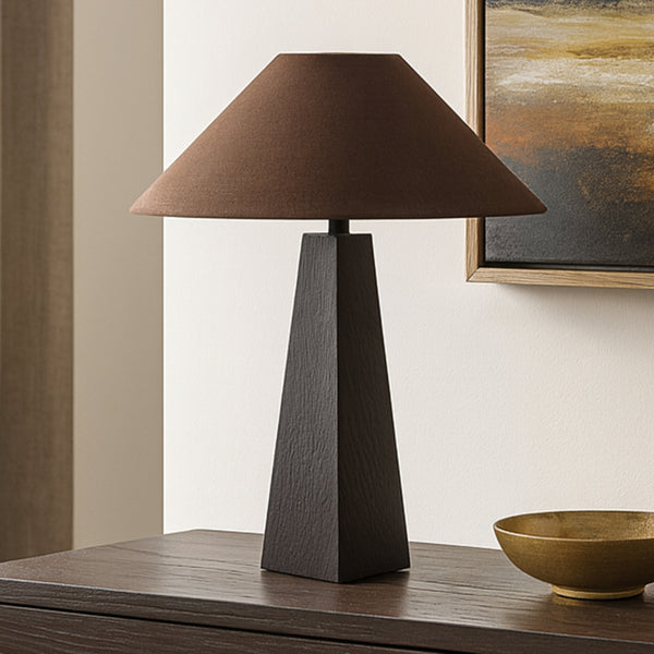 Moe's Dorsey Table Lamp in Black with Brown Shade