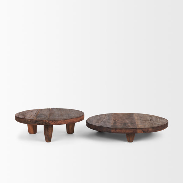 Iza Medium Brown Wooden Riser (Set of 2)