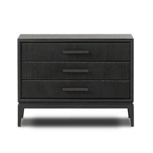 Rosenell Closed Nightstand - Black Oak Veneer
