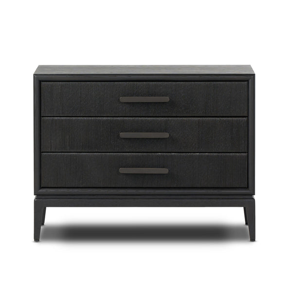 Rosenell Closed Nightstand - Black Oak Veneer