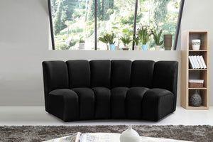 Lynda 2pc. Modular Sectional In Black Velvet