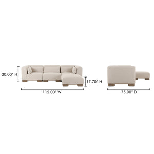 June Lounge Modular Sectional in Oatmeal