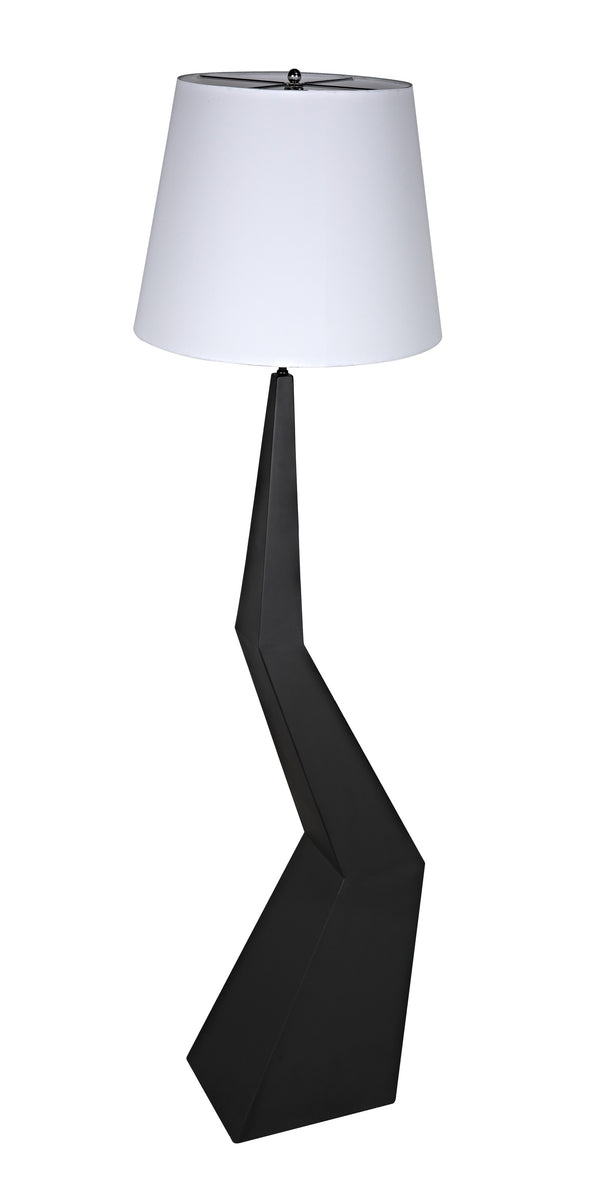 Rhombus Floor Lamp with Shade, Black Metal