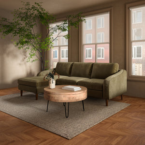 Quinn Sectional Cedar Green with Reversible Chaise