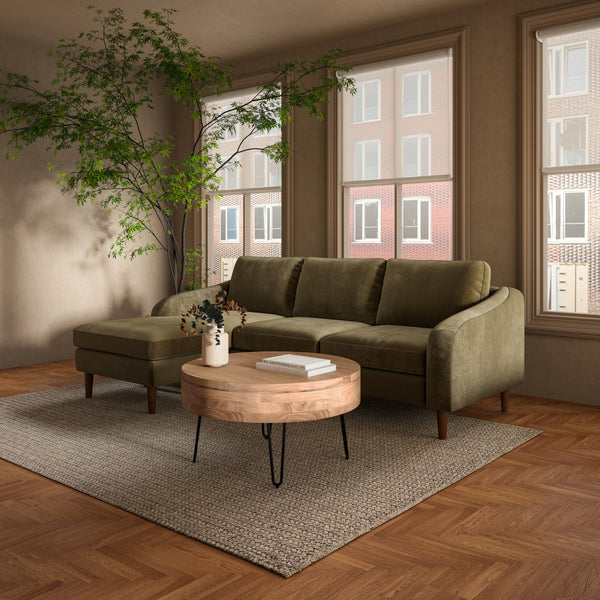 Quinn Sectional Cedar Green with Reversible Chaise