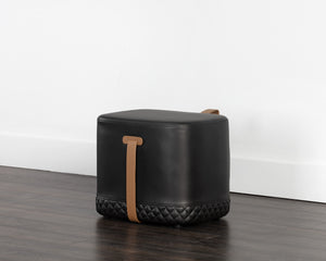 Axio Ottoman - Napa Black / Napa Cognac