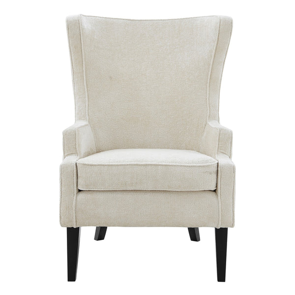 Clementine Fabric Wing Accent Arm Chair In Opus Cream