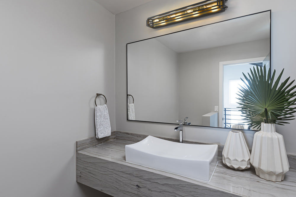 Titania 4 Light Vanity in Bronze + Olde Brass Finish