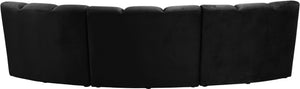 Lynda 3pc. Modular Sectional In Black Velvet