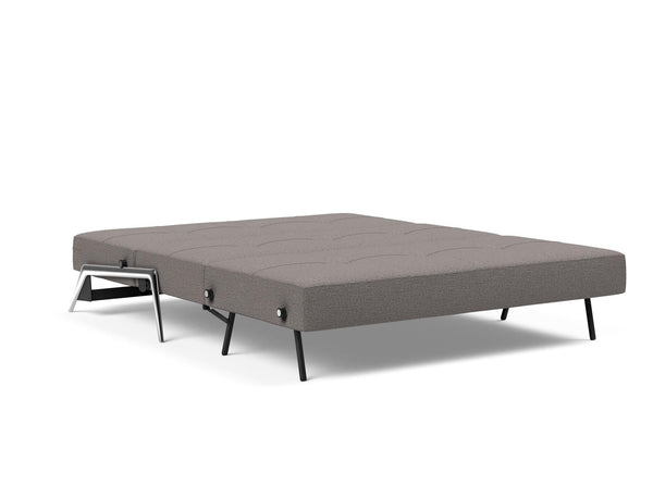 CUBED QUEEN SOFA BED in MIXED DANCE GREY FABRIC WITH Chrome legs 521