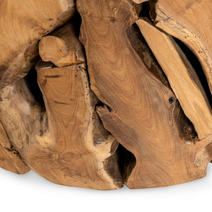 Rhea Solid Wood Round Coffee Table - Reclaimed Teak