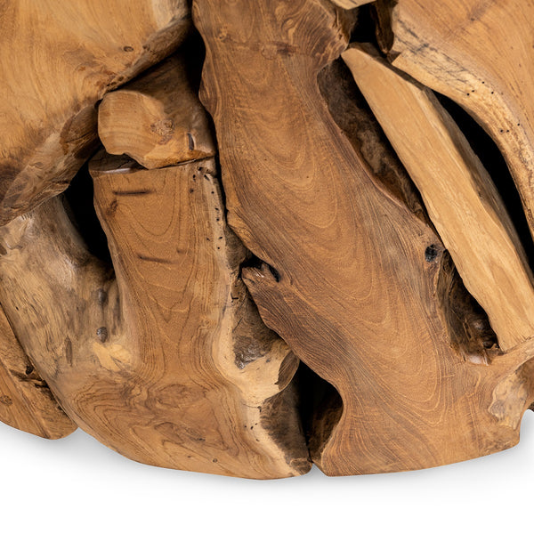 Rhea Solid Wood Round Coffee Table - Reclaimed Teak