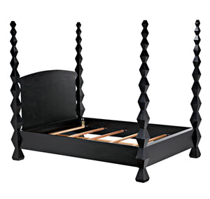 Brancusi Bed, Queen, Hand Rubbed Black