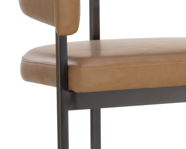 MARRIS COUNTER STOOL - GUNMETAL - MILLIKEN COGNAC
