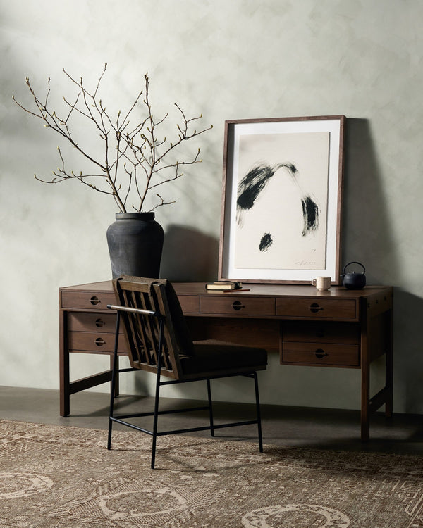 Oakley Desk - Dark Toasted Oak Veneer