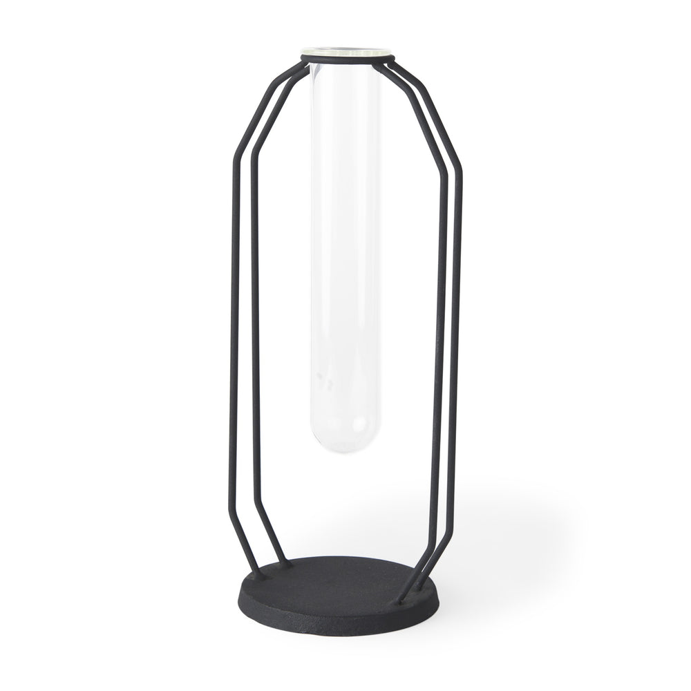 Aria 4.5L x 3.9W x 11.0H Metal and Glass Holder Object
