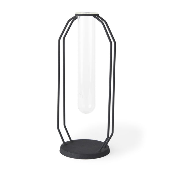 Aria 4.5L x 3.9W x 11.0H Metal and Glass Holder Object