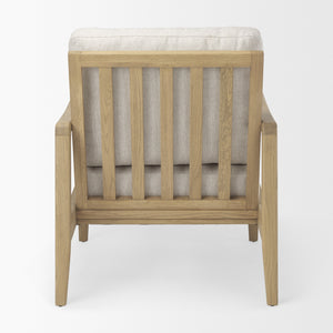 Raeleigh 28.0L x 34.1W x 34.4H Cream Fabric W/Light Brown Wood Accent Chair