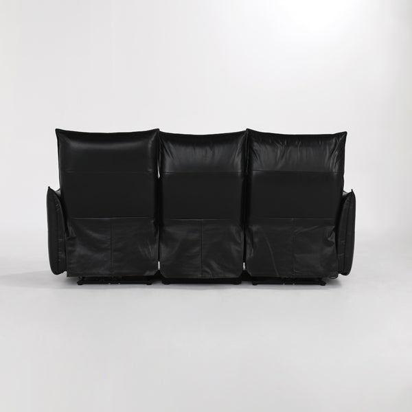 Amsterdam Power Reclining Sofa in Premium Black Leather