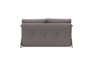 CUBED FULL SOFA BED in MIXED DANCE GREY FABRIC WITH Chrome legs 521