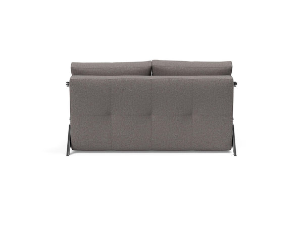 CUBED FULL SOFA BED in MIXED DANCE GREY FABRIC WITH Chrome legs 521
