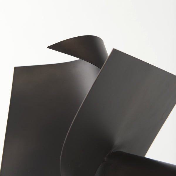 Francesca 11.8L x 11.8W x 11.8H Black Metal Sculptural Decorative Object