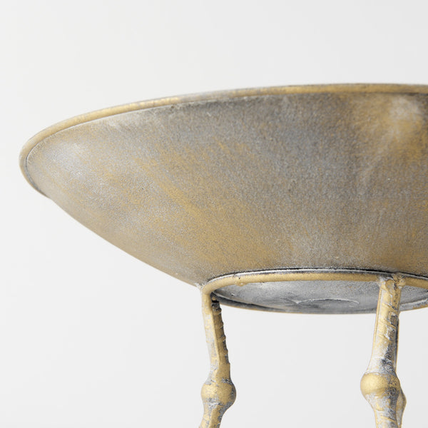 Chadwick II 13L x 13W Gold Metal Webbed Feet Bowl