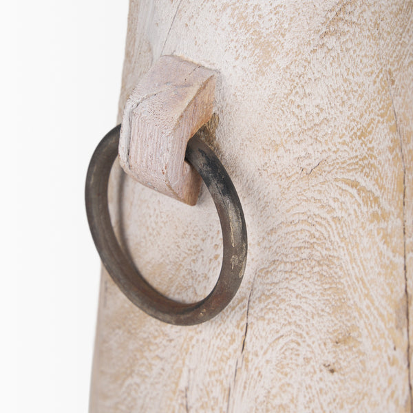 Monique Large Light Brown w/ Handles Wood Pot