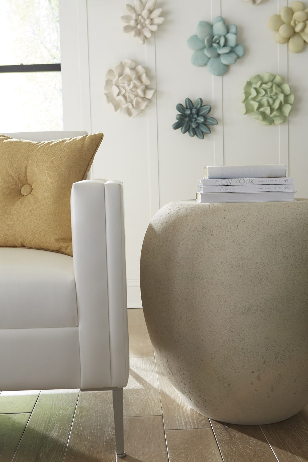 River Stone Side Table, Roman Stone