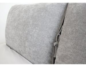 Plume Queen Bed in heather grey chenille