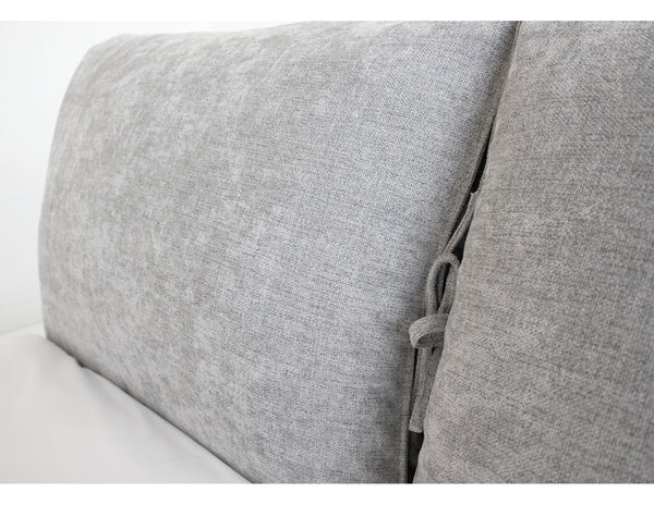 Plume Queen Bed in heather grey chenille